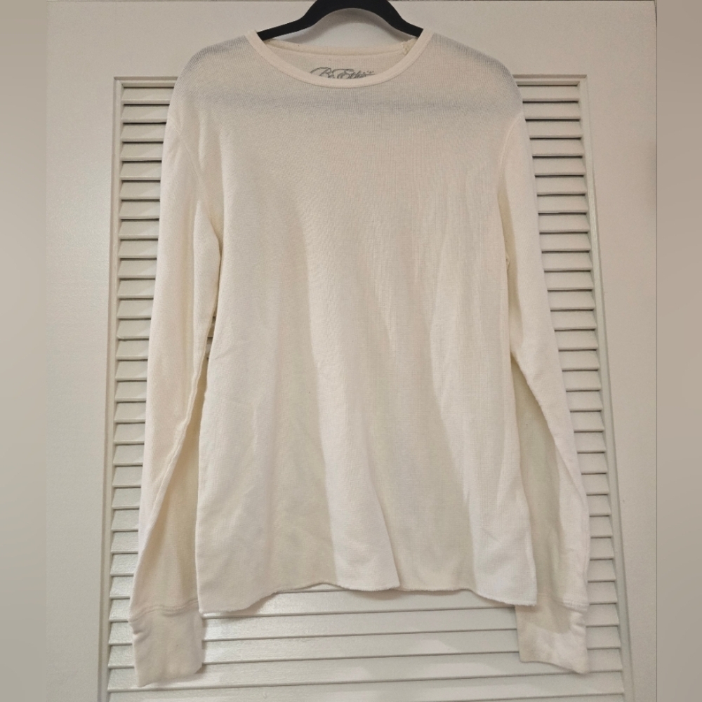 Be Ethic - Men's Cream Waffle-Knit Long-Sleeve Shirt